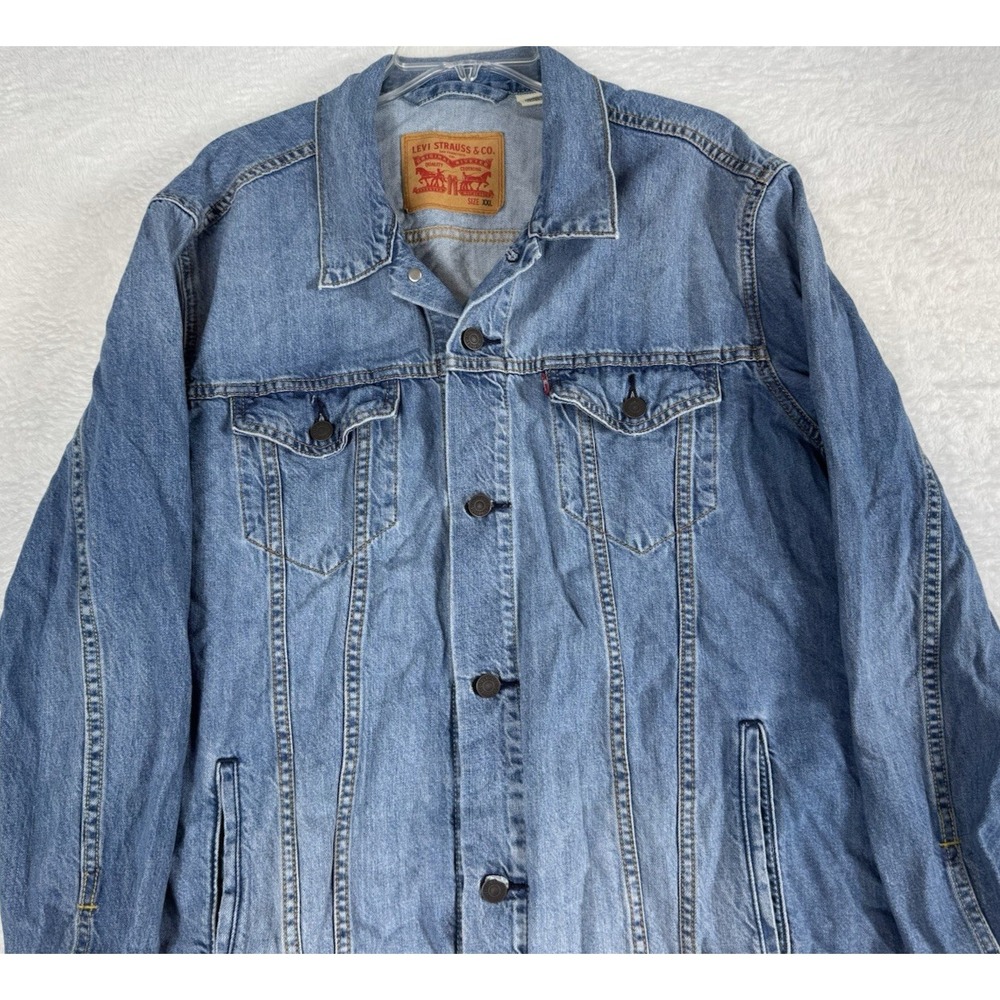 Levi's Trucker Jacket Mens XXL *Fits XL* Faded Wash Outerwear Classic Button Up - Picture 3 of 16
